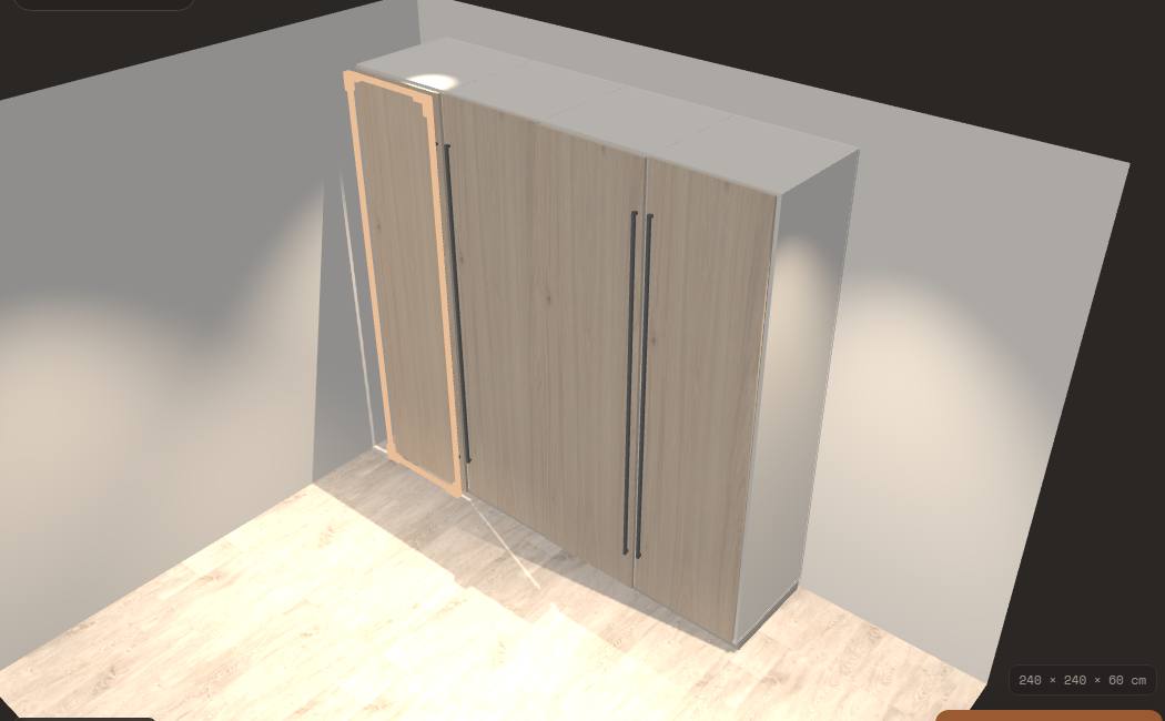 3D konfigurátor vstavaných skríň